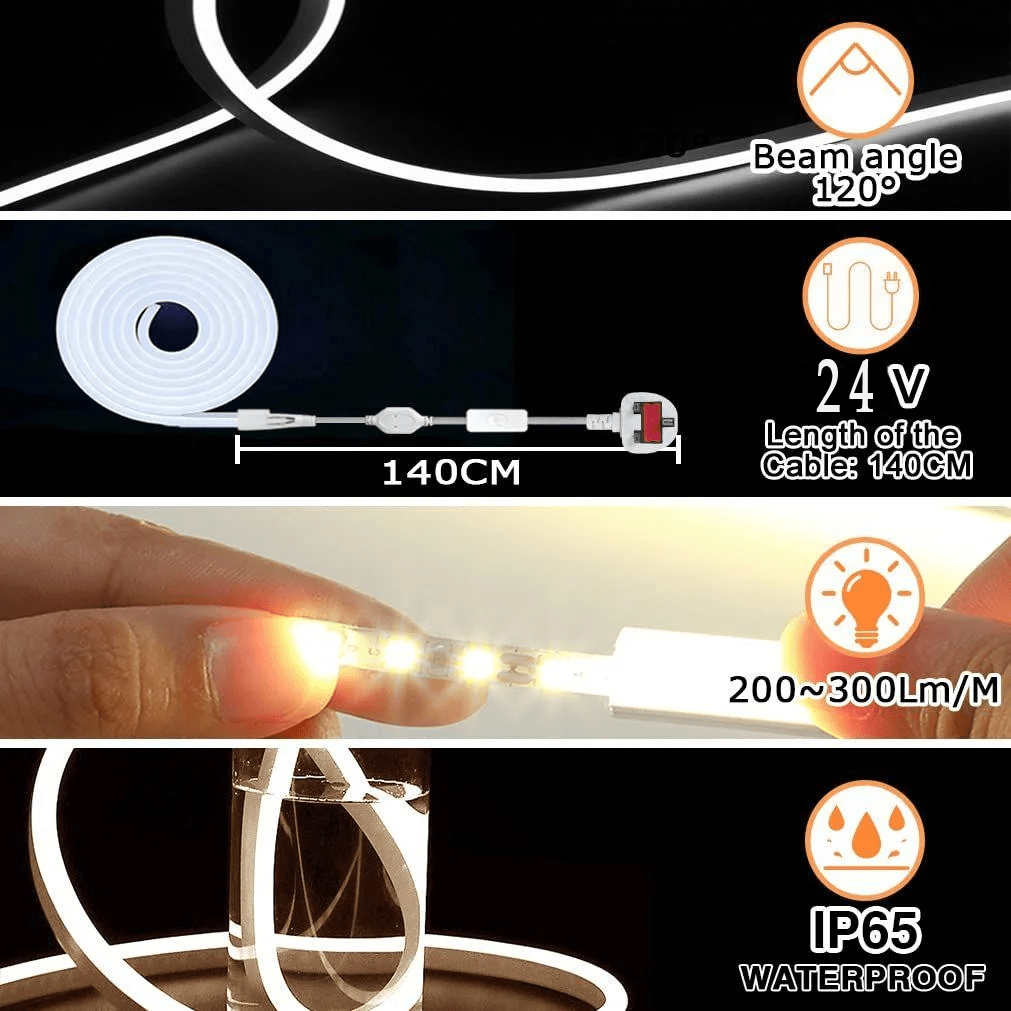 Bande LED Flexible Intérieure et Extérieure 5m 10m Éclairage Ambiance 7