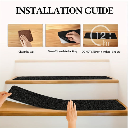 Bandes Antidérapantes pour Escalier - Pack de 10, Adhérence Maximale, Utilisation Intérieure et Extérieure 4
