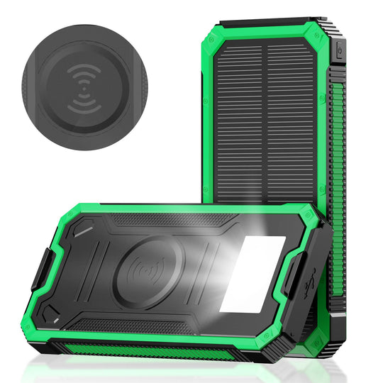 Banque d'énergie portable solaire avec charge rapide et adaptateur sans fil 9