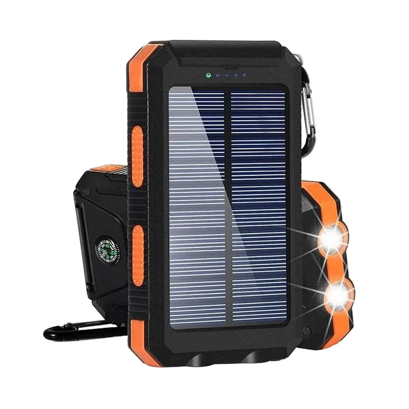 Banque d'énergie solaire portable avec lumière LED et boussole pour homme et femme 0