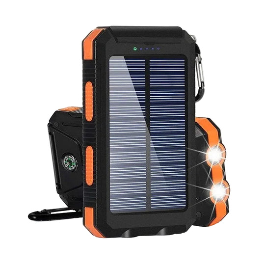 Banque d'énergie solaire portable avec lumière LED et boussole pour homme et femme 0