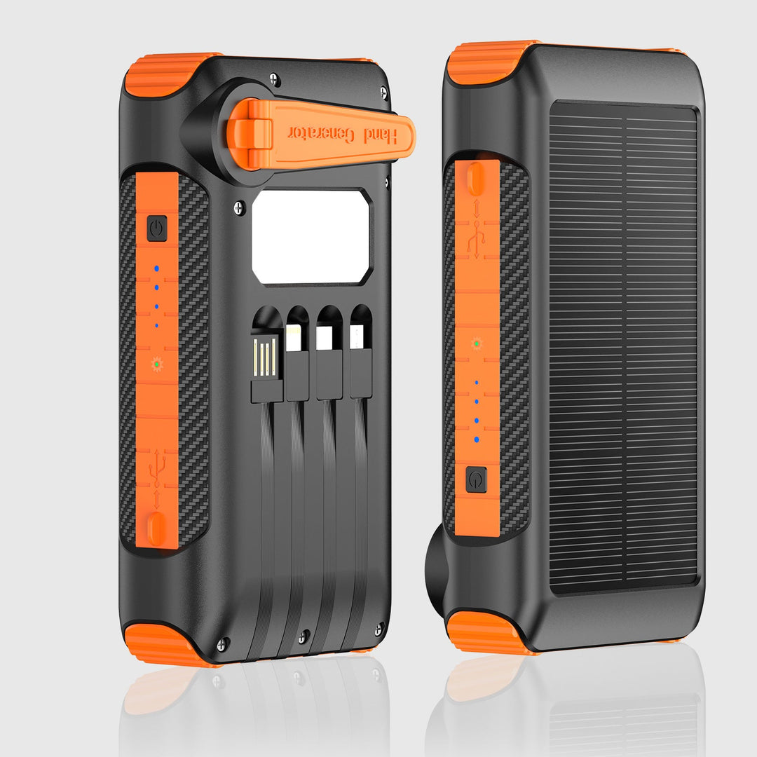 Banque d'énergie solaire portable avec lumière LED et boussole pour homme et femme 1