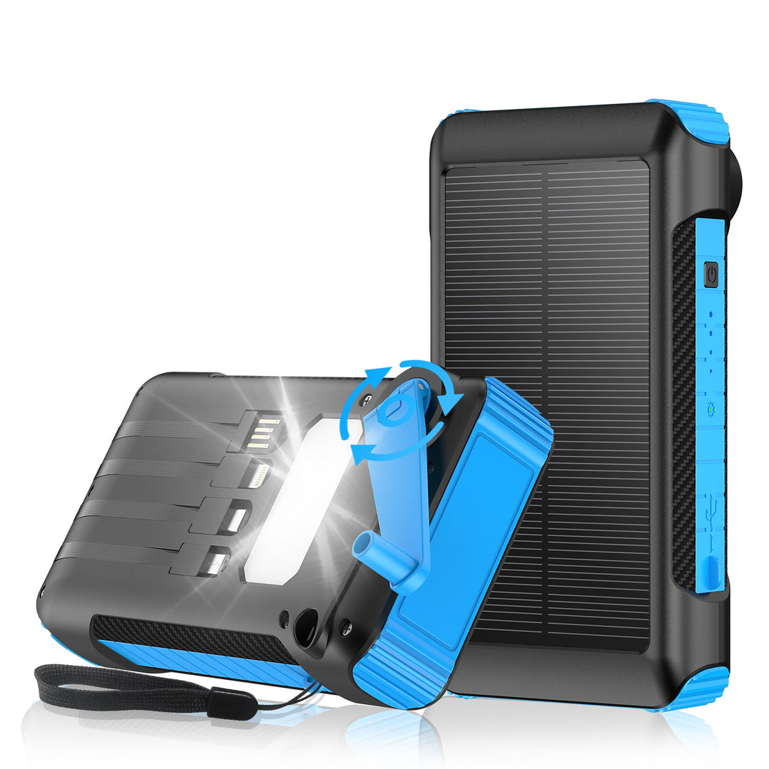 Banque d'énergie solaire portable avec lumière LED et boussole pour homme et femme 3