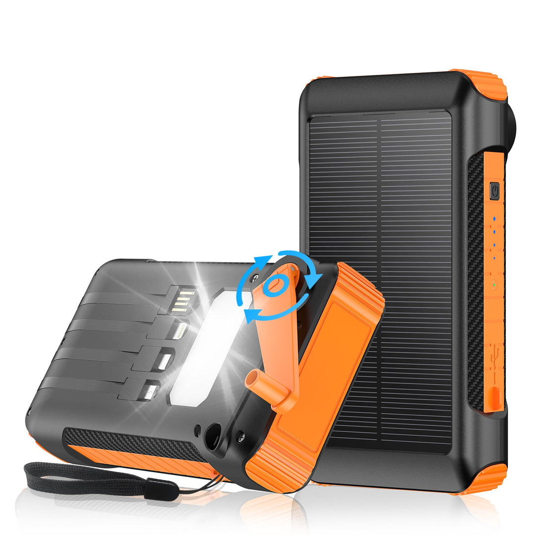 Banque d'énergie solaire portable avec lumière LED et boussole pour homme et femme 6