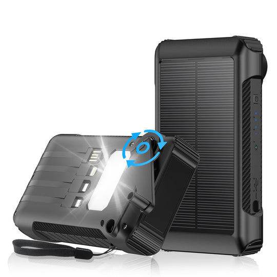 Banque d'énergie solaire portable avec lumière LED et boussole pour homme et femme 7