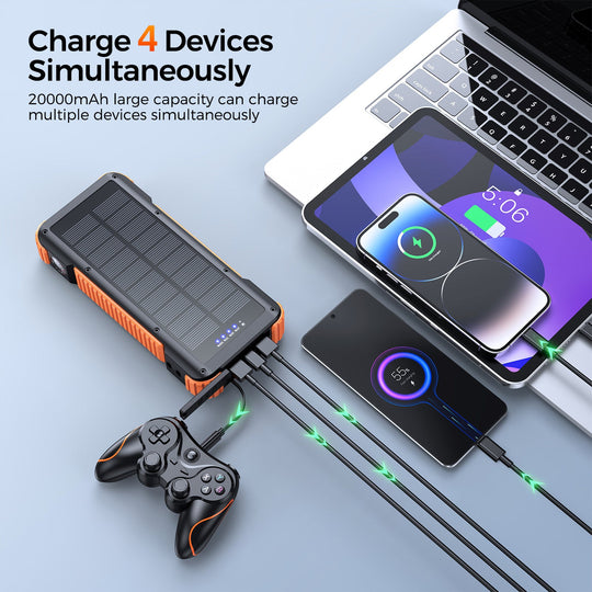 Banque d'énergie solaire portable multifonctions avec écran LED pour homme et femme 3