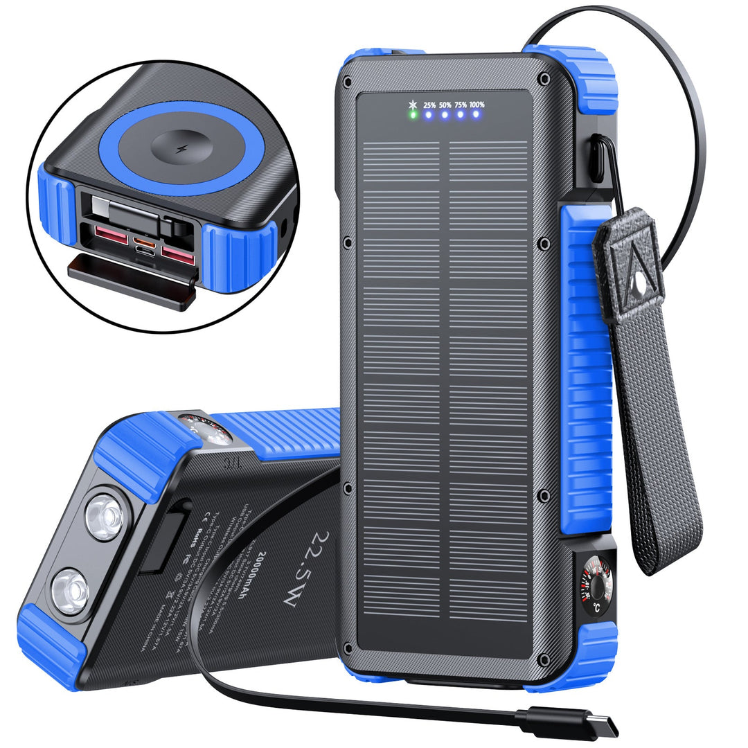 Banque d'énergie solaire portable multifonctions avec écran LED pour homme et femme 6