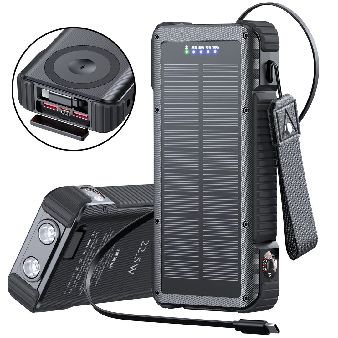 Banque d'énergie solaire portable multifonctions avec écran LED pour homme et femme 7