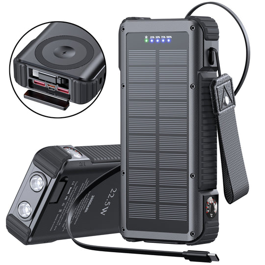 Banque d'énergie solaire portable multifonctions avec écran LED pour homme et femme 7