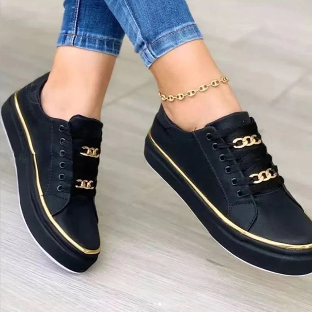 Baskets Femme Chic avec Détail Doré 4