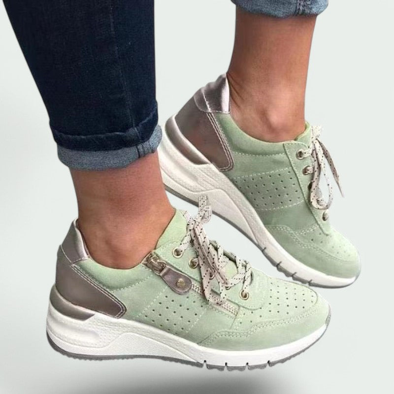 Baskets Femme Sportives en Cuir et Daim Amortissantes 1