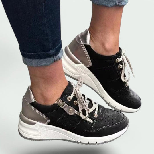 Baskets Femme Sportives en Cuir et Daim Amortissantes 2
