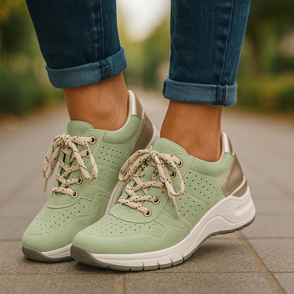 Baskets Femme Sportives en Cuir et Daim Amortissantes 3