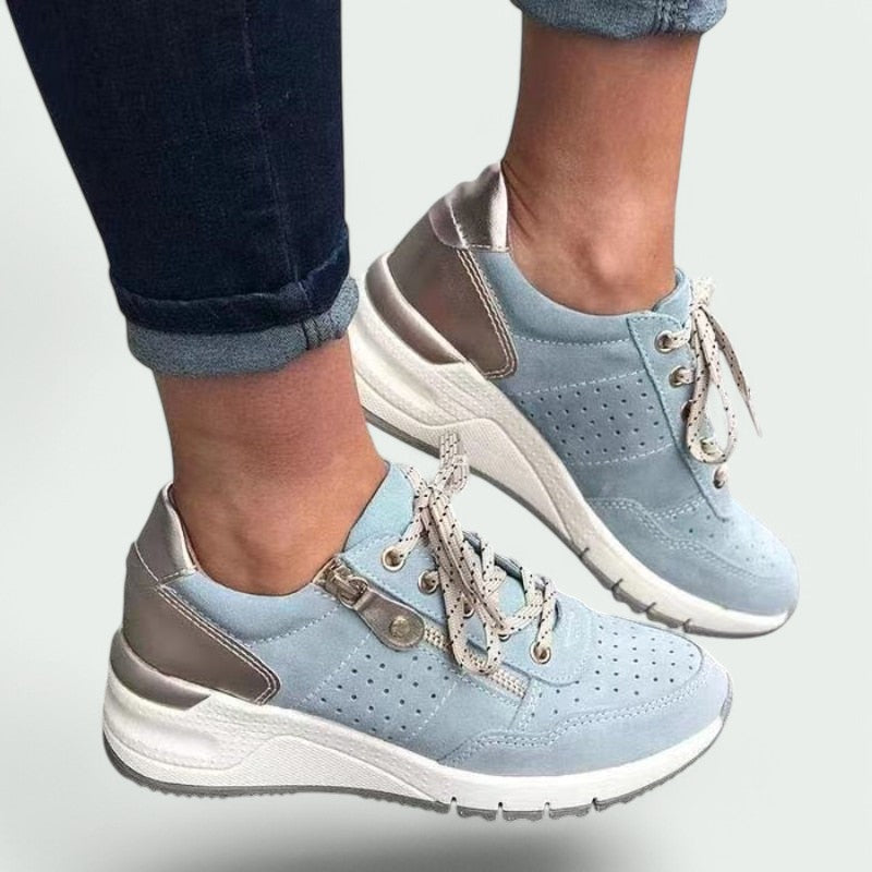 Baskets Femme Sportives en Cuir et Daim Amortissantes 4
