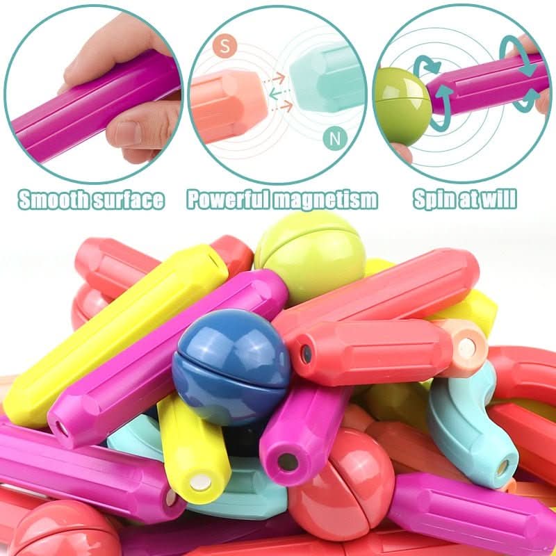 Bâtons créatifs magnétiques pour enfants - Construction imaginative 3