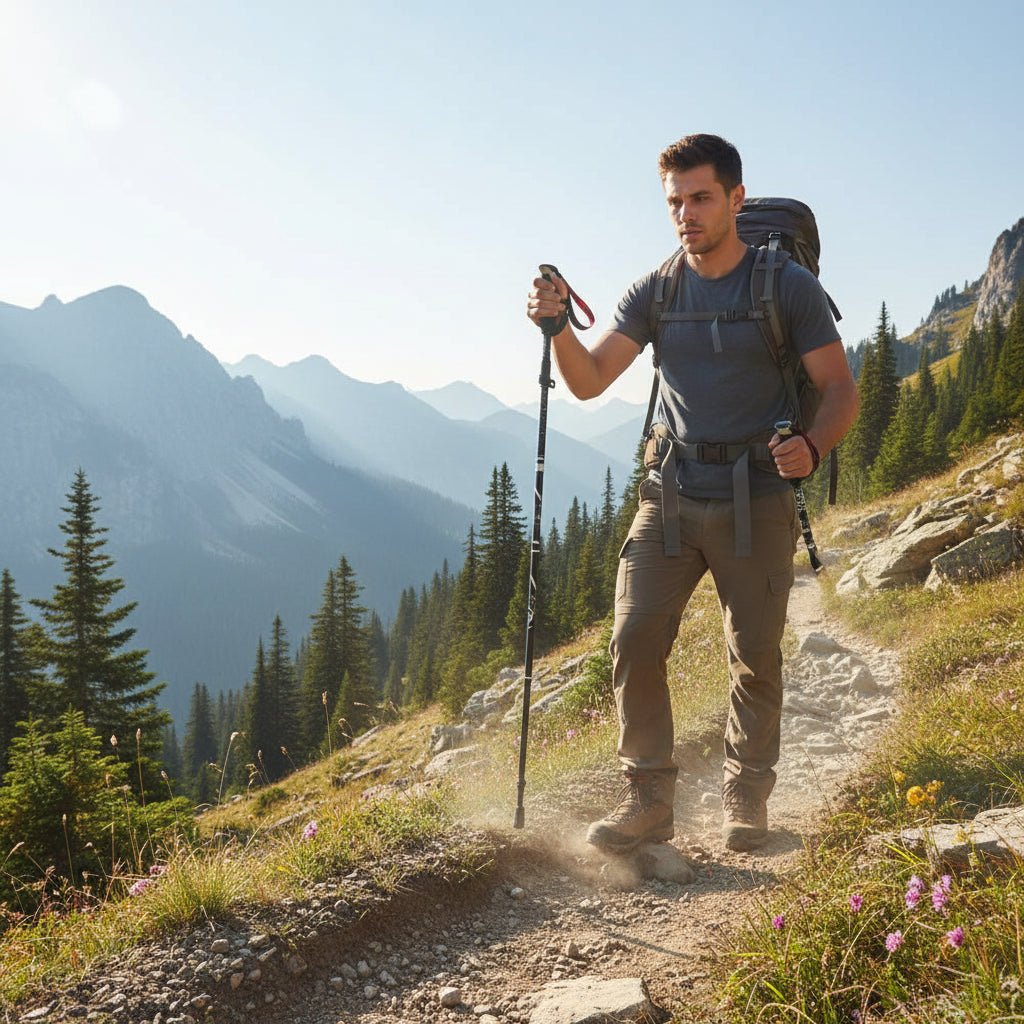 Bâtons de Trekking Réglables pour Hommes et Femmes avec Poignée Antidérapante 1