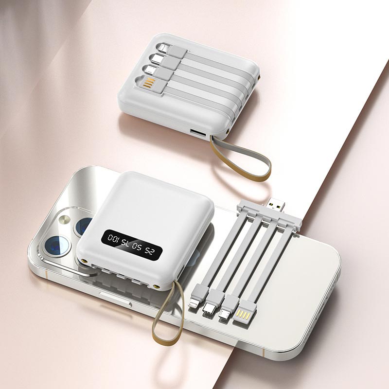 Batterie Externe 20000 mAh Compacte avec Câbles Intégrés pour Appareils Mobiles 0
