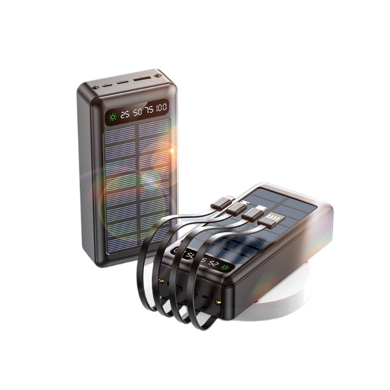 Batterie Externe Solaire Portable avec Affichage Intelligent et Câbles Multiples 1