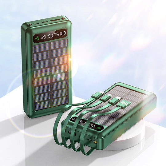Batterie Externe Solaire Portable avec Affichage Intelligent et Câbles Multiples 3