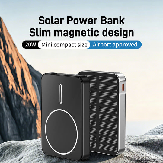Batterie Externe Solaire avec Charge Rapide et Lampe LED pour Hommes et Femmes 1