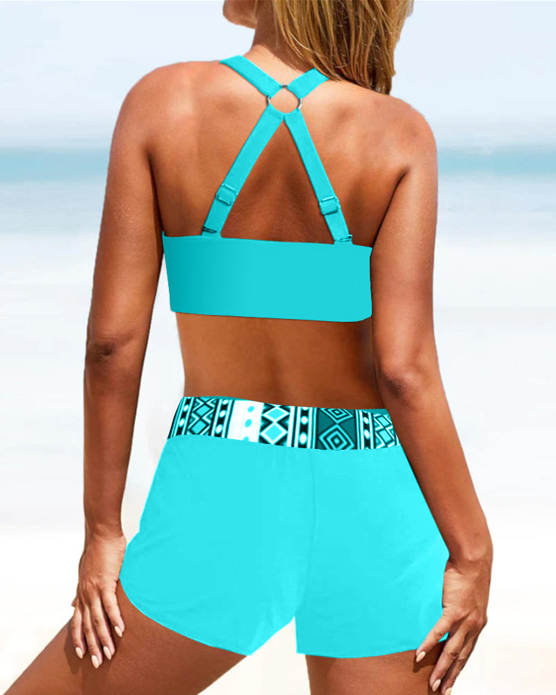 Bikini Femme Taille Haute Géométrique 5