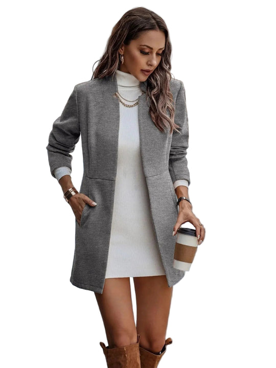 Blazer Femme Midi Ouvert Chic Polyvalent 0