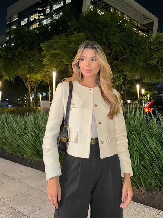 Blazer Femme Sur Mesure Coupe Ajustée en Tweed 5