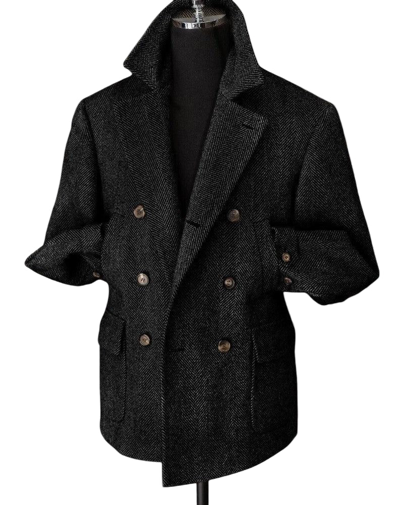 Blazer Homme Ajusté Double Boutonnage Chic 0