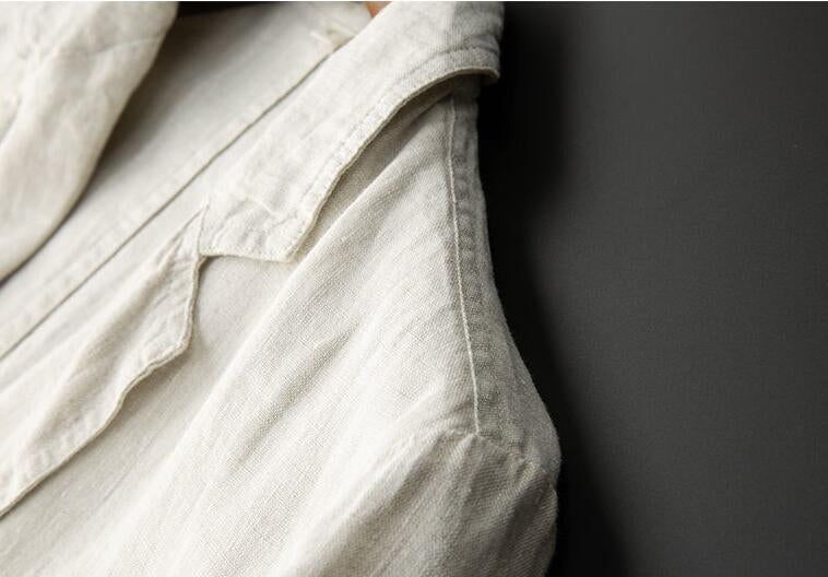 Blazer Homme Classique en Lin Ajusté Beige 2