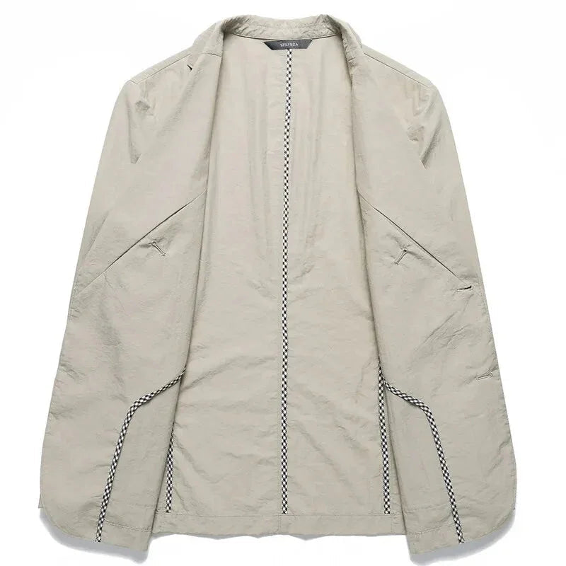 Blazer Homme Lin Léger Style Décontracté pour Saisons Chaudes 8