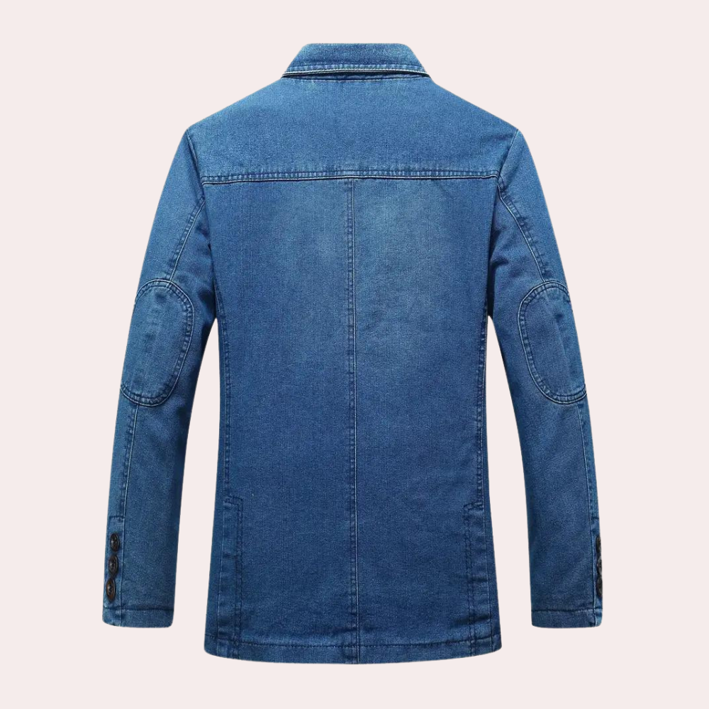 Blazer en Denim pour Hommes Style Décontracté 1