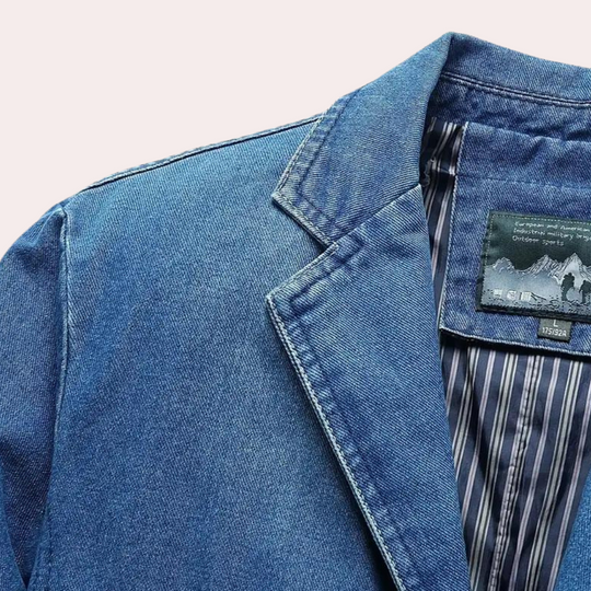 Blazer en Denim pour Hommes Style Décontracté 2