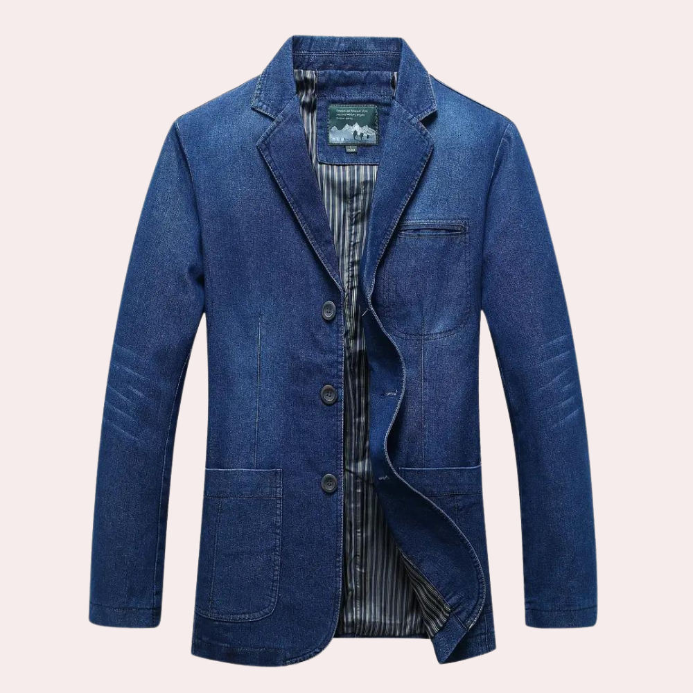 Blazer en Denim pour Hommes Style Décontracté 5