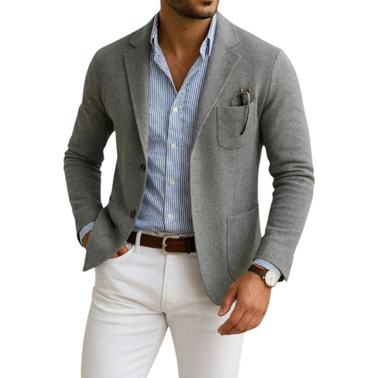 Blazer pour homme avec col de veste, style classique 0