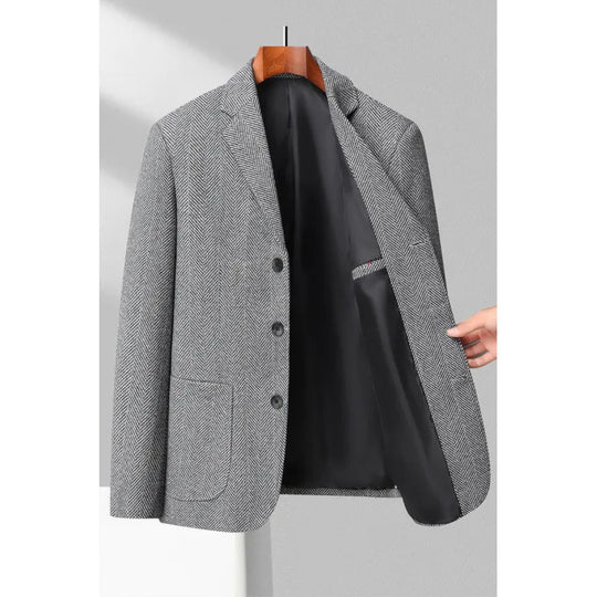 Blazer pour hommes en mélange de laine avec coupe ajustée 1