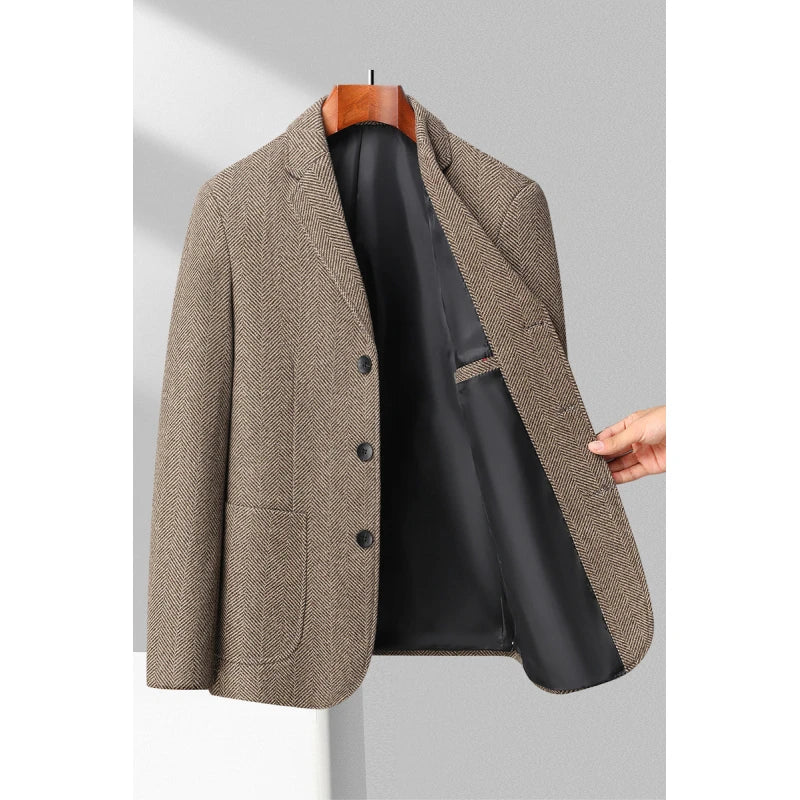 Blazer pour hommes en mélange de laine avec coupe ajustée 2