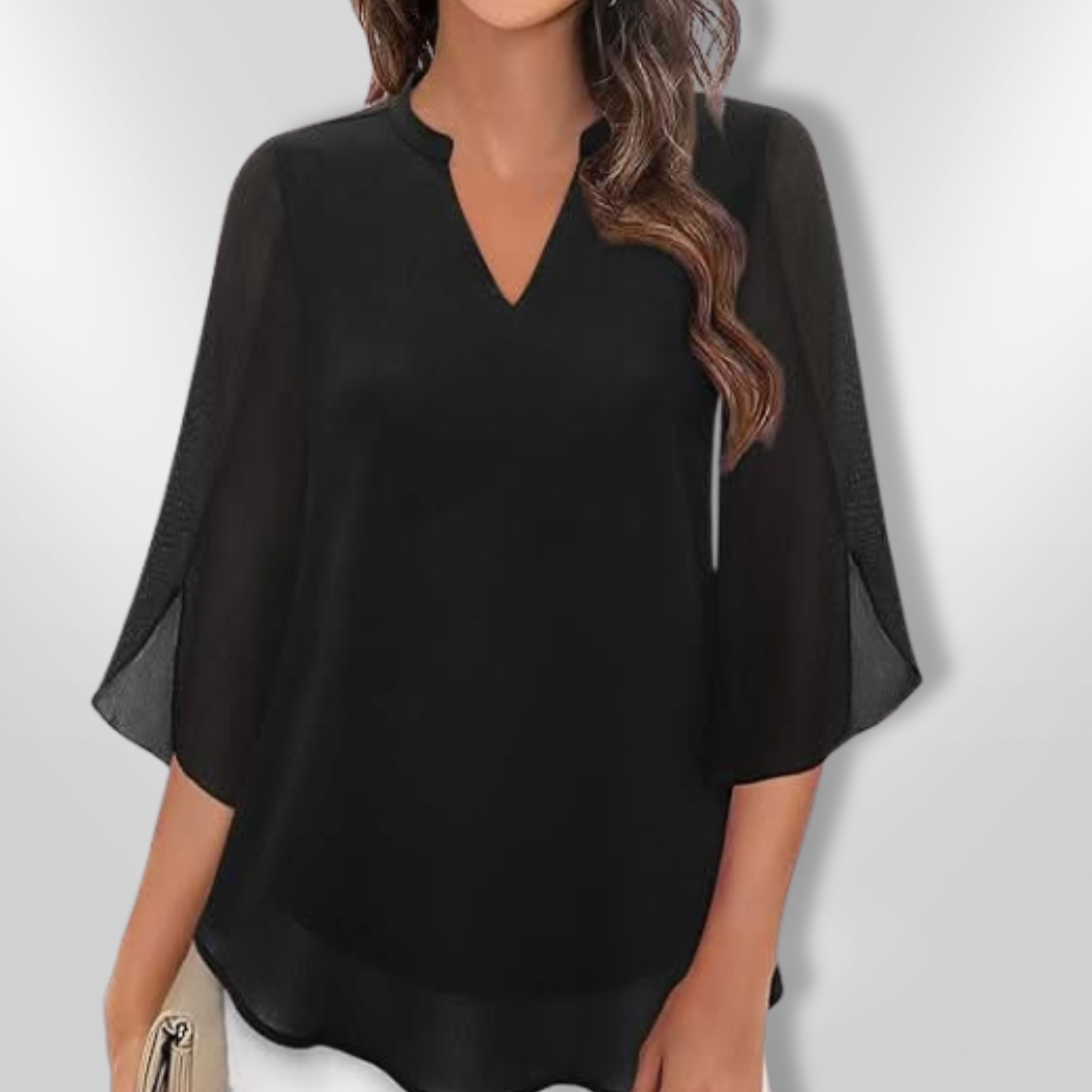 Blouse Femme Chic à Étages en Tissu Léger 0