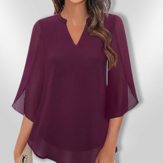 Blouse Femme Chic à Étages en Tissu Léger 1