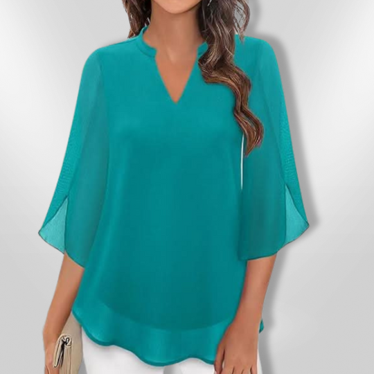Blouse Femme Chic à Étages en Tissu Léger 2