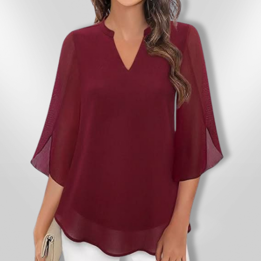 Blouse Femme Chic à Étages en Tissu Léger 3