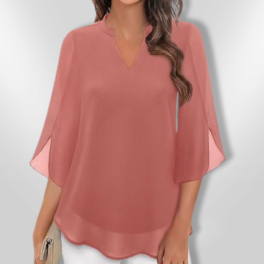Blouse Femme Chic à Étages en Tissu Léger 4