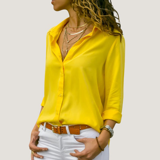 Blouse Femme Chic en Mélange Polyester Coton Doux et Respirant 1