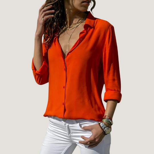 Blouse Femme Chic en Mélange Polyester Coton Doux et Respirant 4