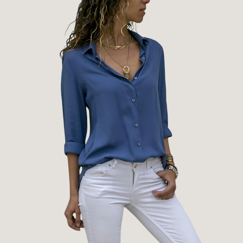 Blouse Femme Chic en Mélange Polyester Coton Doux et Respirant 7