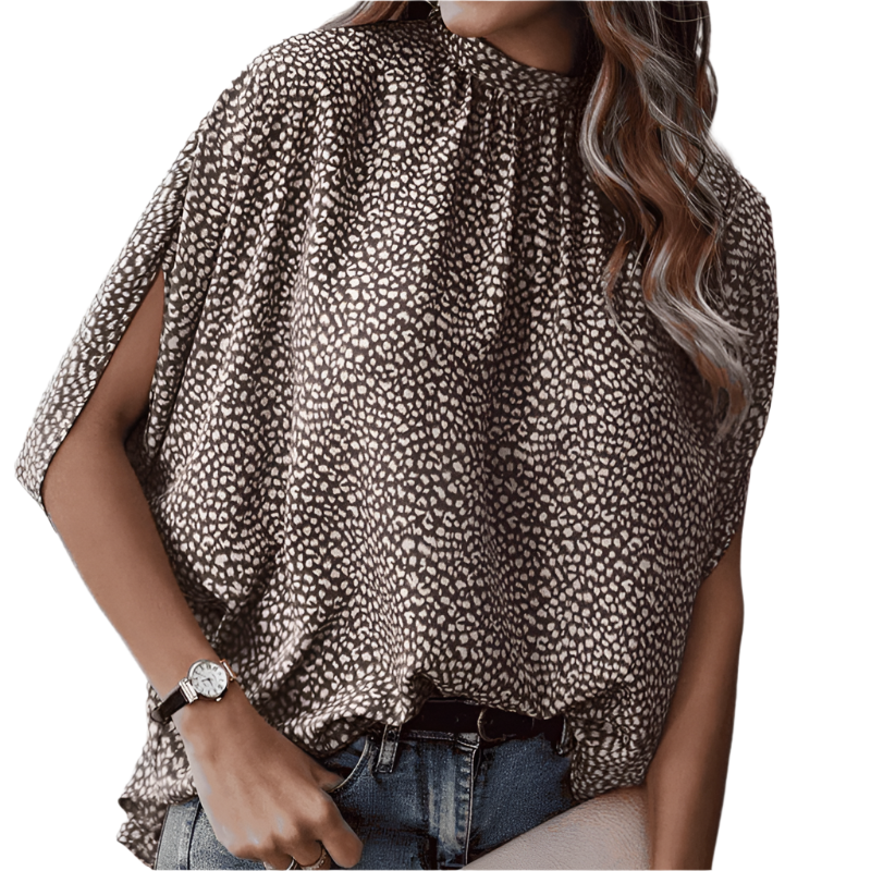 Blouse Femme Chiffon Élégante à Manches Demi-Longues 0