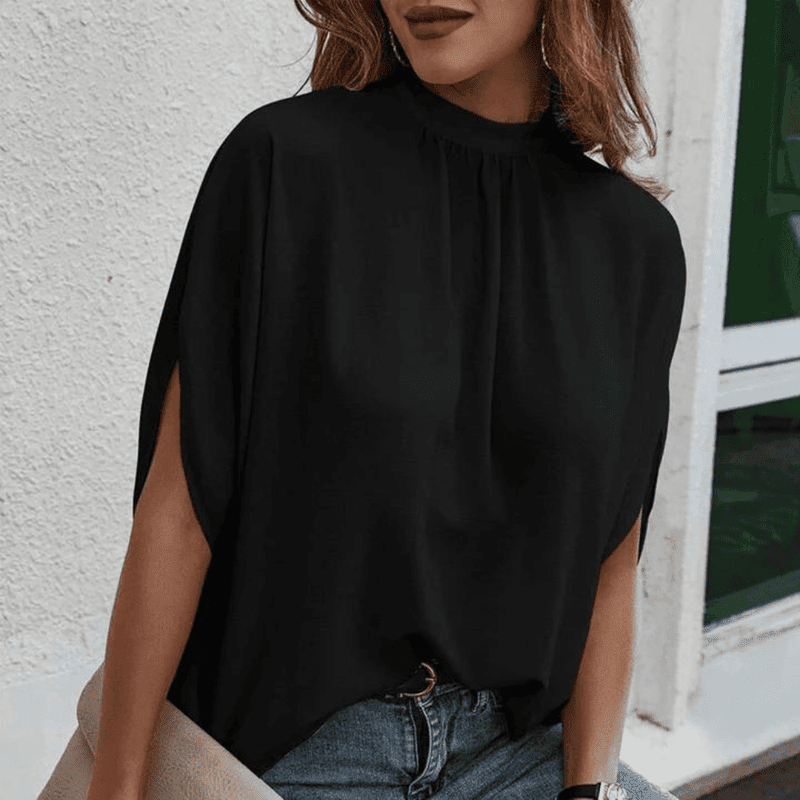 Blouse Femme Chiffon Élégante à Manches Demi-Longues 1