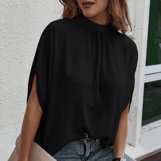 Blouse Femme Chiffon Élégante à Manches Demi-Longues 1