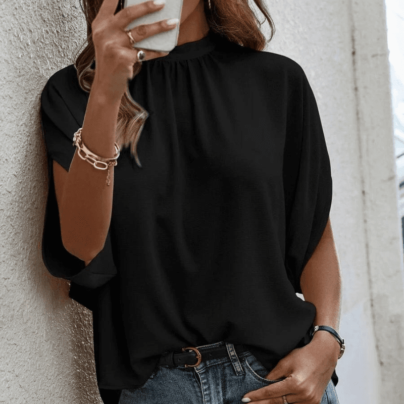 Blouse Femme Chiffon Élégante à Manches Demi-Longues 2