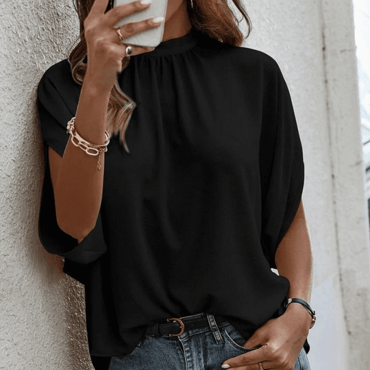 Blouse Femme Chiffon Élégante à Manches Demi-Longues 2