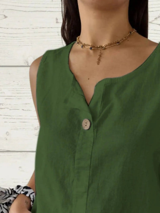 Blouse Femme Sans Manches Lin Ample 100% Polyester 7